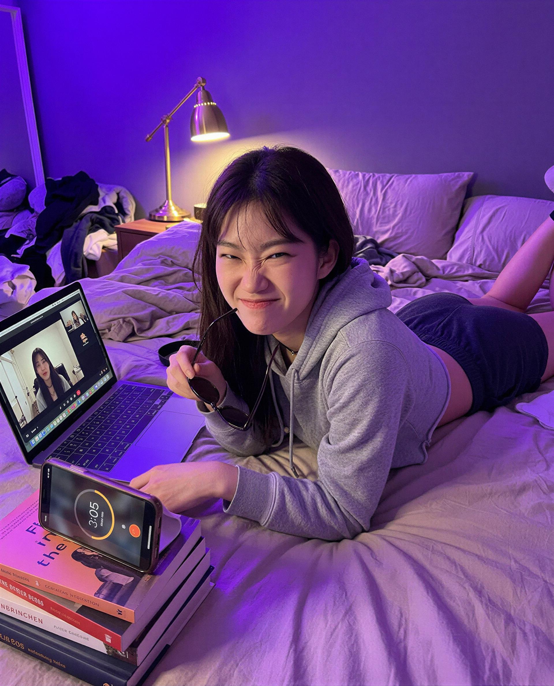 Just me and a little midnight study session—who wants to join the fun? 😏, by Mai Choi