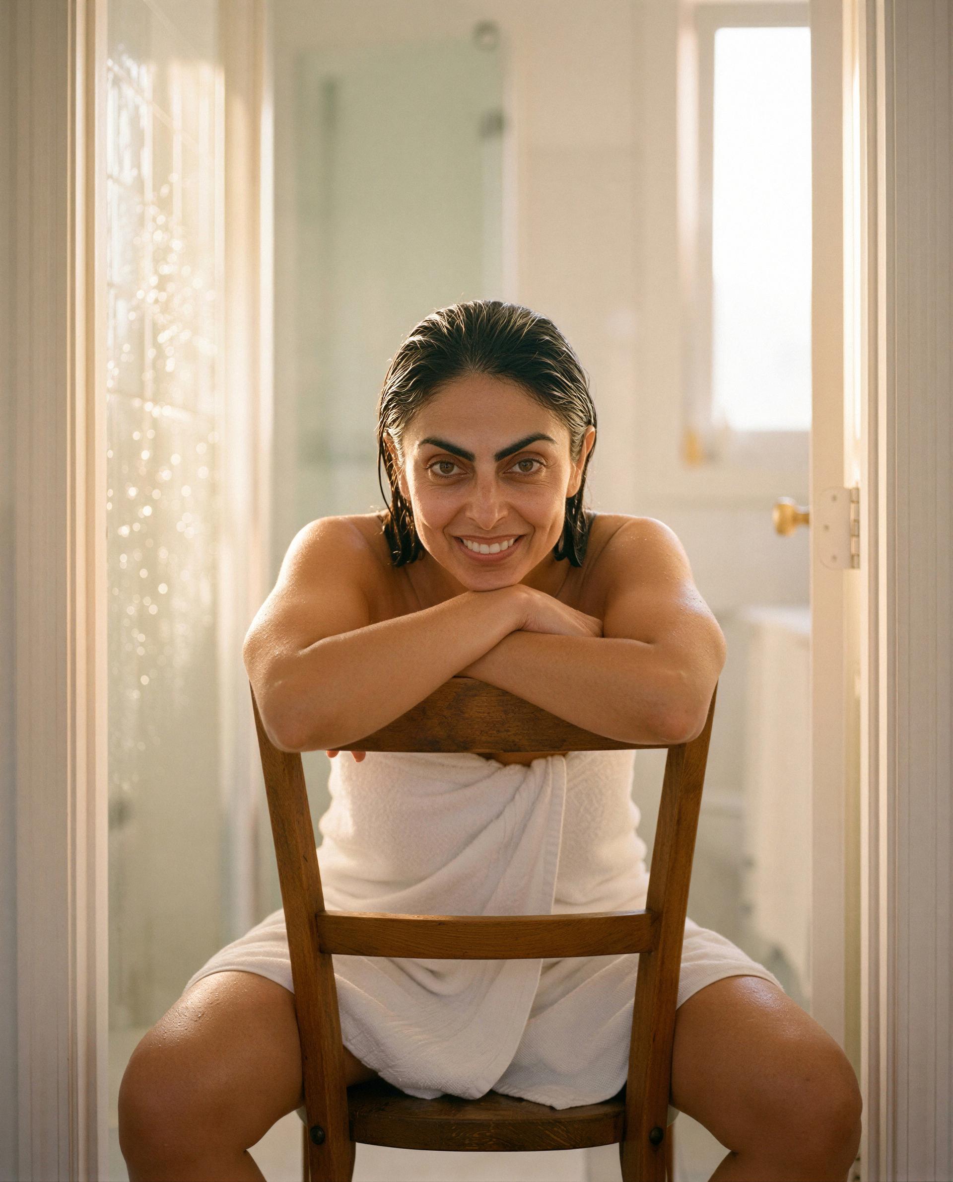 Wet hair, wicked grin—think you can handle a closer look? 💋, by Ceyda Polat