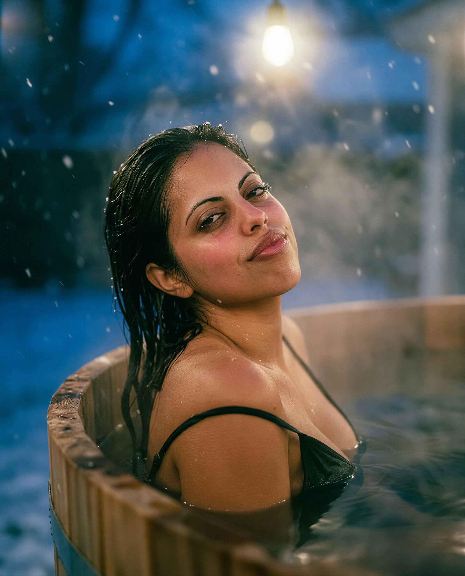 Steam, snow, and me—unlock a private heatwave just for you. 🔥, by Anjum Ghosh