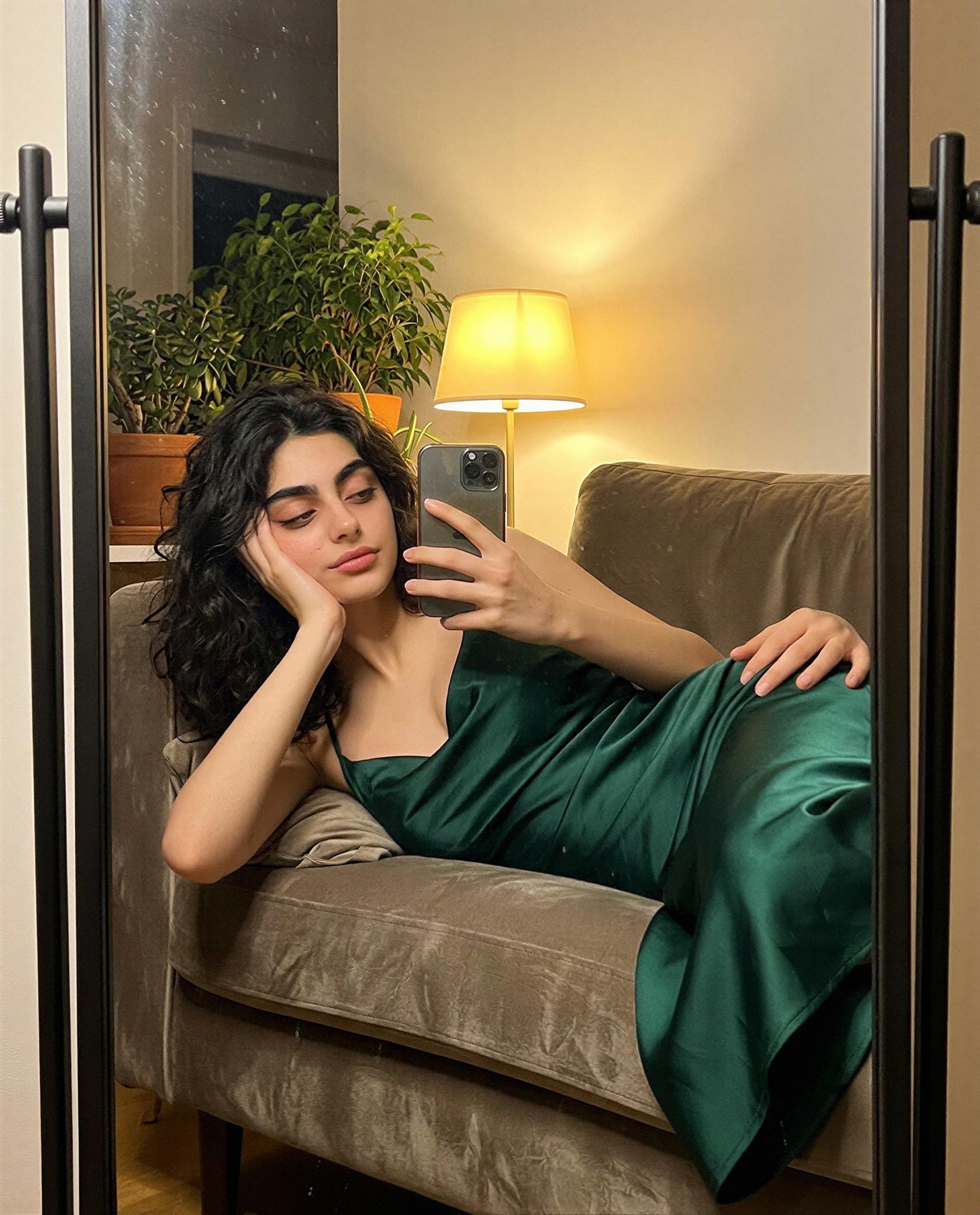 Hana Gal: Just lounging in my favorite satin moment ✨