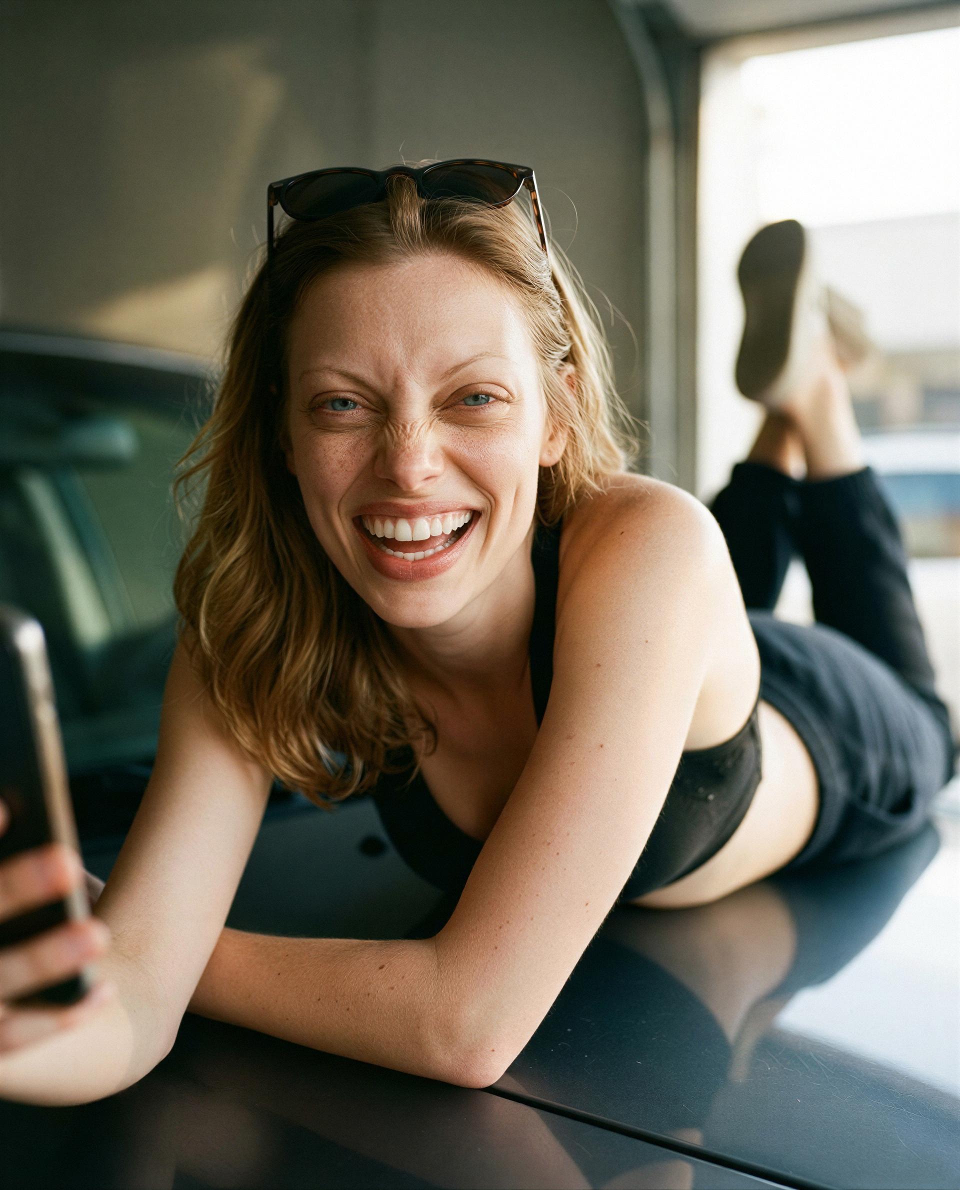 Caught me smiling—want the private version? 😉, by Gabrielle Durand