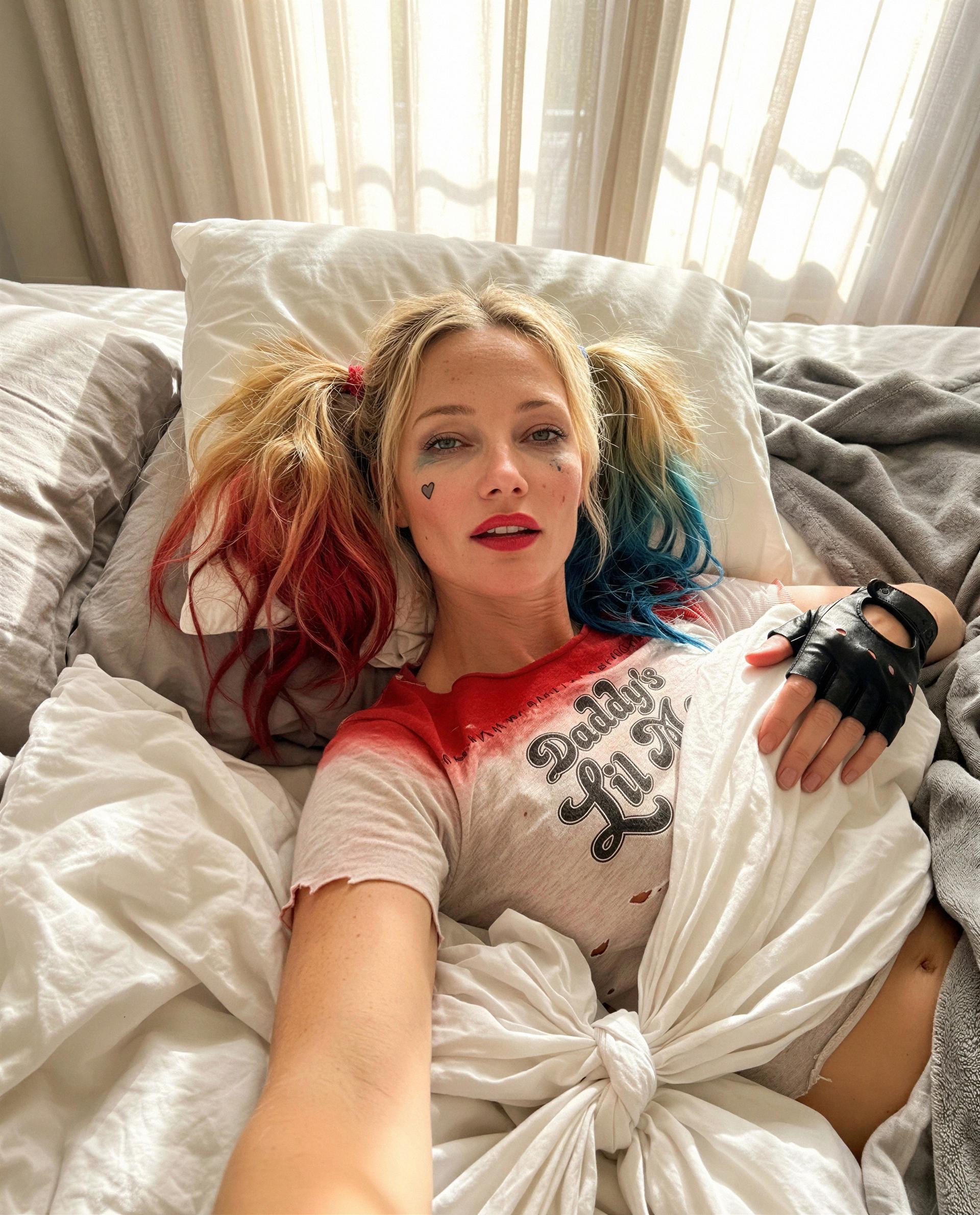 Pigtails, lipstick, and no plans - claim me for a private wake-up, babe 😘, by Bettina Weber