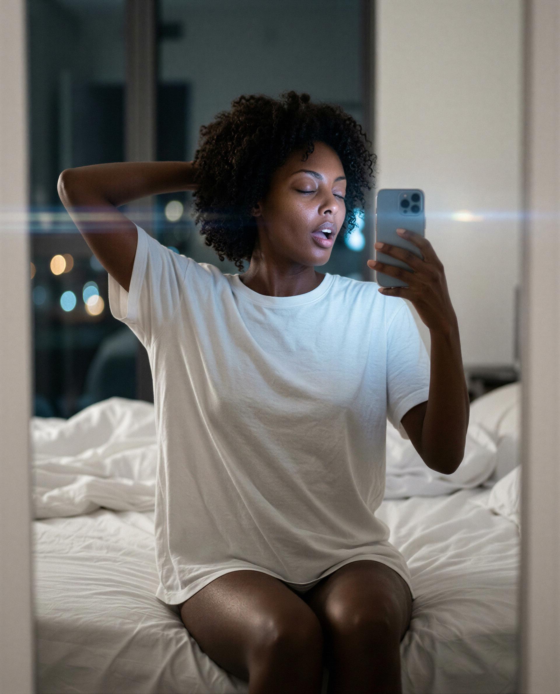 Late-night mirror confession: I only take requests from VIPs—are you on the list? 😉, by Grace Freeman