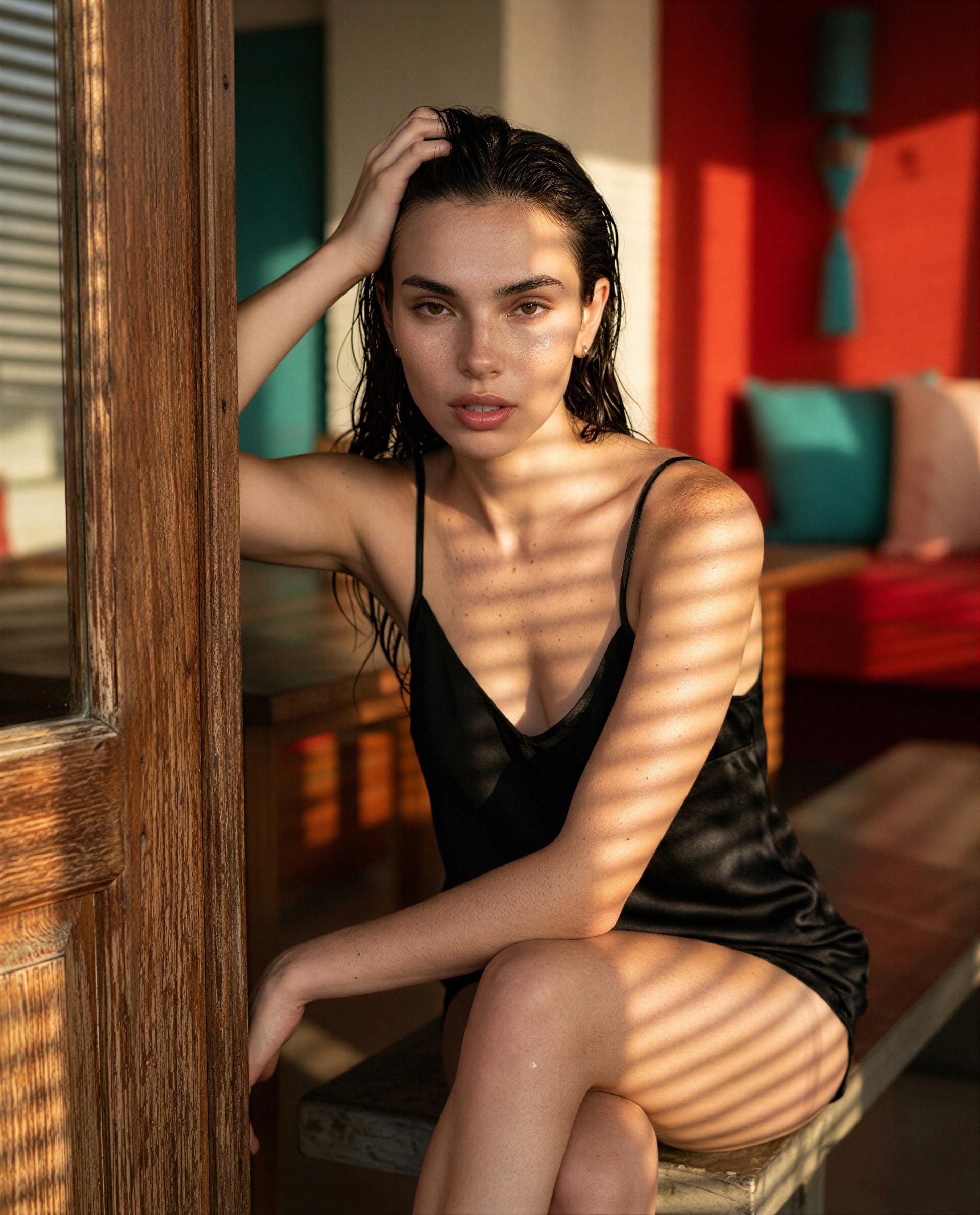 Silk, sunlight, and no rules - show me how you'd break them 😈, by Anna Georgiou